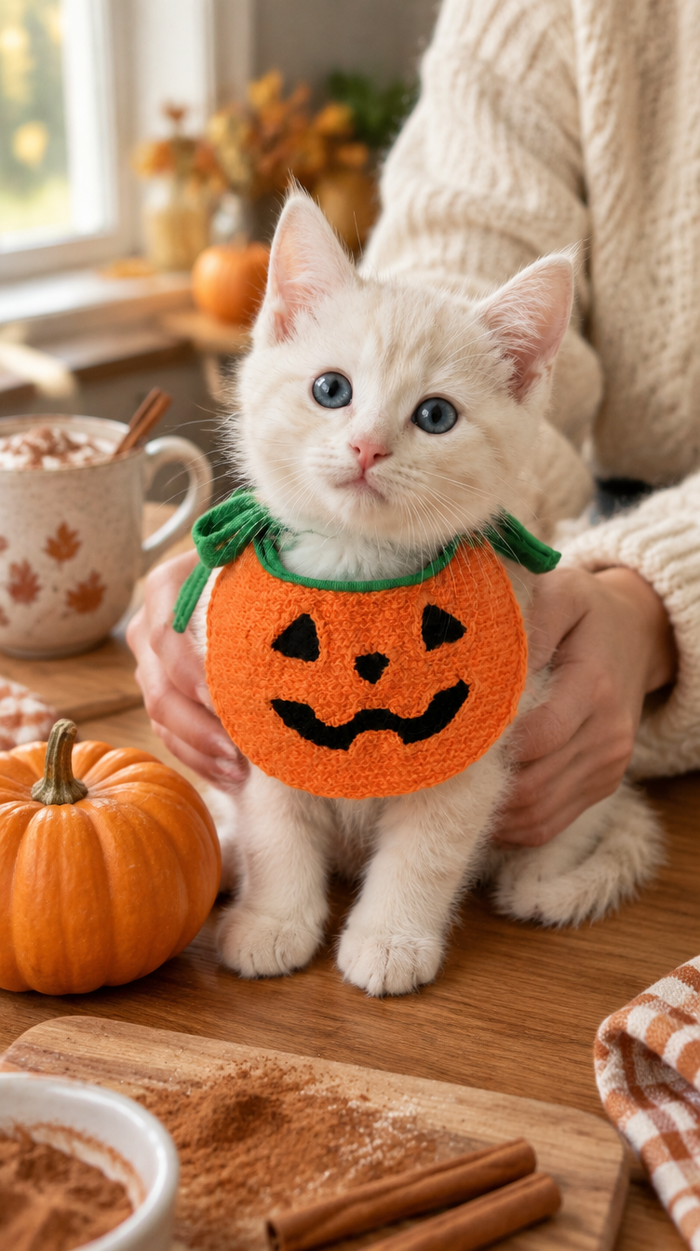 Pumpkin Knit Bib