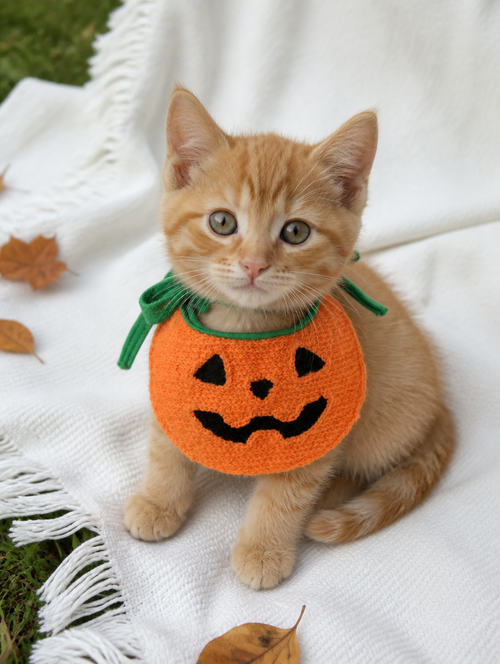 Pumpkin Knit Bib